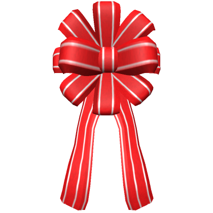 Roblox Item Holiday Gift Bow (Red and White)