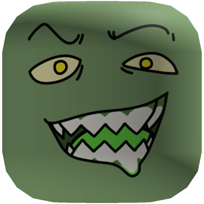 Roblox Item Smug Zombie Face [Moss Green] (Reuploaded!)