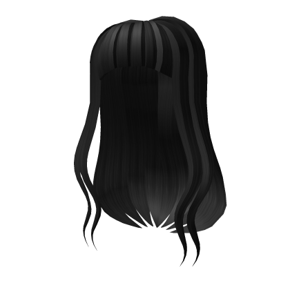 Black Aesthetic Long Flowy Hair With Bangs | Roblox Item - Rolimon's