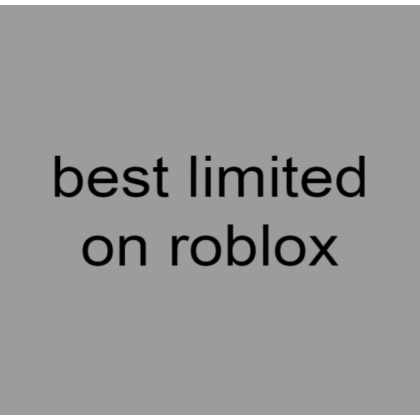 Roblox Item best limited on roblox