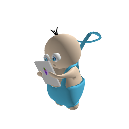Roblox Item baby playing games on tablet