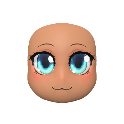 Roblox Item Neko Anime Head (Blue Eyes & Tan Skin) 
