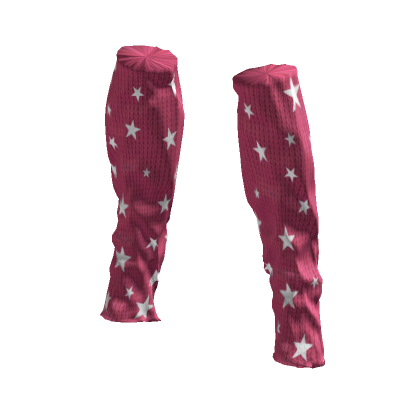 Roblox Item Pink Leg Warmers w/ White Star Design
