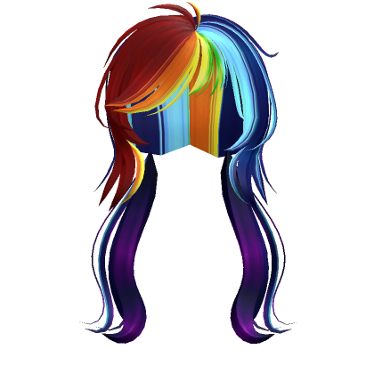 Roblox Item ♡ : rainbow pony scene pigtails 