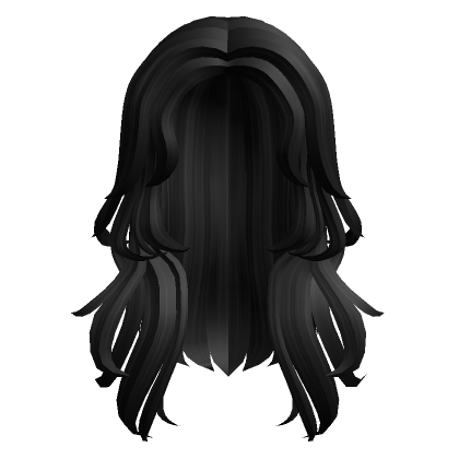 Black Y2K Long Layered Wolfcut Hair 's Code & Price - RblxTrade