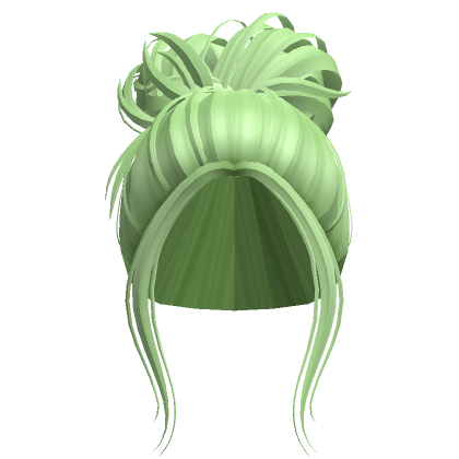 Messy Loose Lazy Bun Updo (Light Green) - Roblox