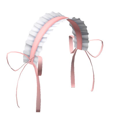 Roblox Item Ruffled Lace Headband (Pink) w/ Pink Sidebows 