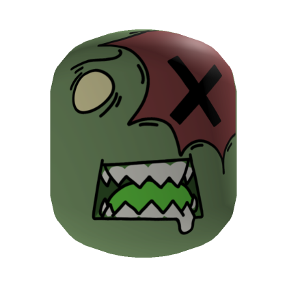 Half-Blind Zombie Face Red-Scar [Moss Green] | Roblox Item - Rolimon's