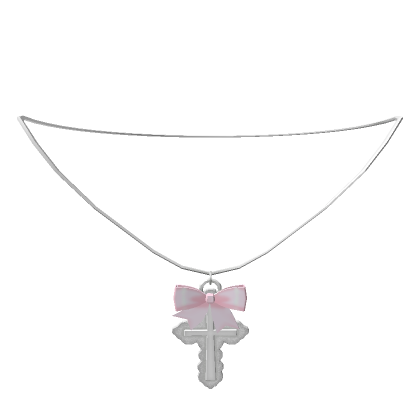Roblox Item ♡ (1.0) pink cross necklace