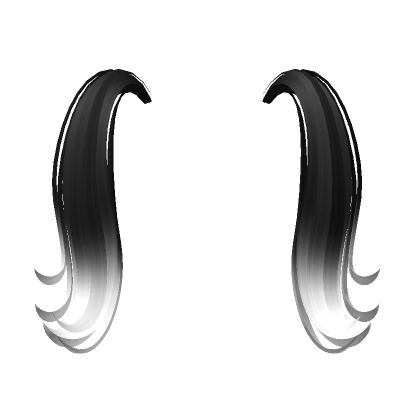 Fluffy Pigtail Extensions in Black to White's Code & Price - RblxTrade