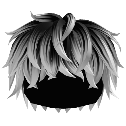 Fluffy Messy Black Grey Hair's Code & Price - RblxTrade