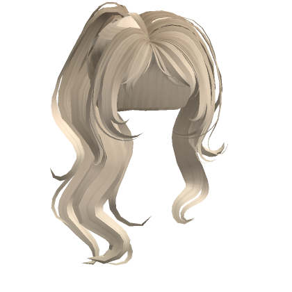 Blonde Elegant Wavy Long High Ponytail w Bangs | Roblox Item - Rolimon's