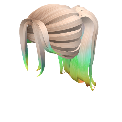 Aesthetic Blonde Rainbow Ponytail