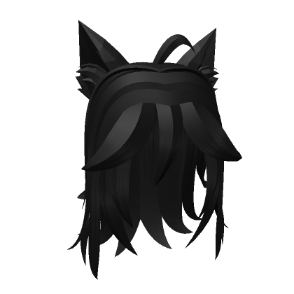 Cute Hair Fluffy Cat Ears [Black] | Roblox Item - Rolimon's