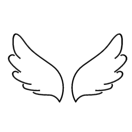 Cute 2D Doodle Angel Wings - Black | Roblox Item - Rolimon's