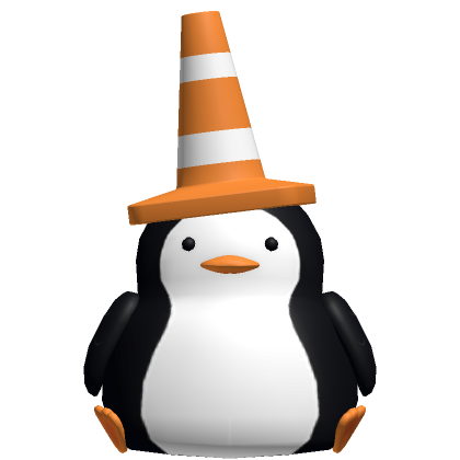 Roblox Item Traffic Cone Penguin Pet Hat