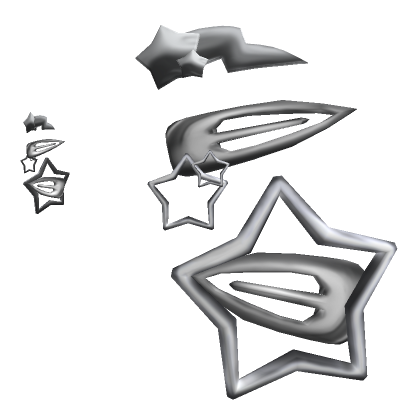 Y2K silver star hairclips set's Code & Price - RblxTrade