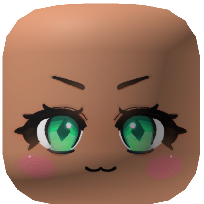 cute angry cat face green eyes- nougat skin tone | Roblox Item - Rolimon's