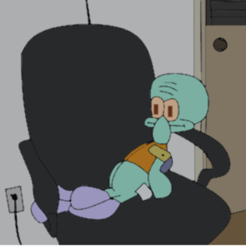 Squidward On A Chair