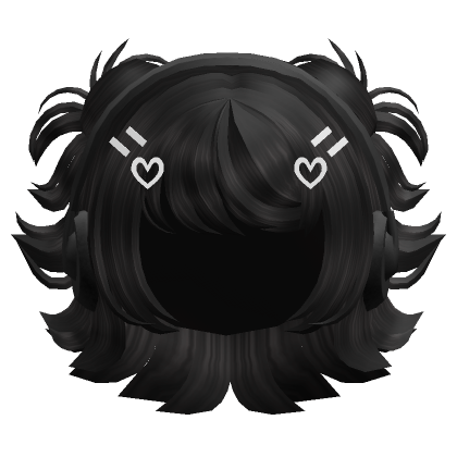 Short messy wolf hair in black's Code & Price - RblxTrade