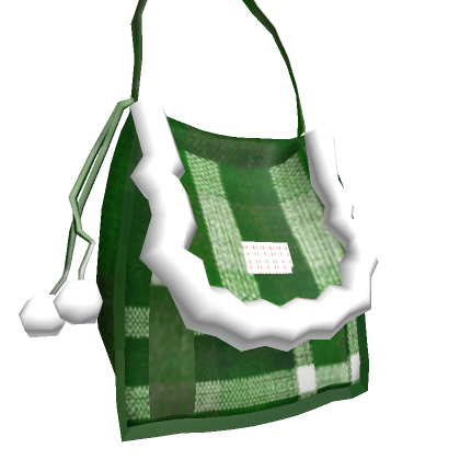 Roblox Item Green Plaid Fluffy Shoulder Bag