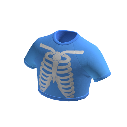 Roblox Item 💀 Blue Skeleton Cropped Top Y2K