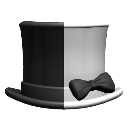 Roblox Item Black and White Top Hat Divided