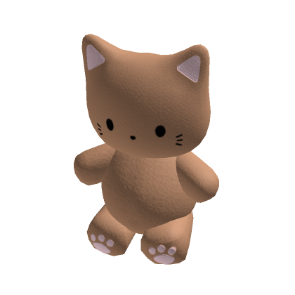 Roblox Item ♡ cute huge kawaii kitty plushie brown (holdable)