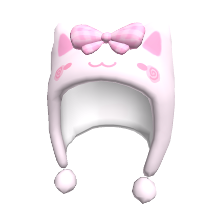 Roblox Item ♡ kawaii pink fluffy cat hood