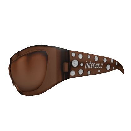 Roblox Item Rhinestone y2k shades on face in brown