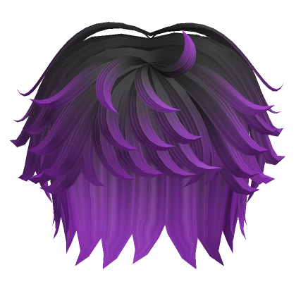 Roblox Item Fluffy Messy Boy Hair Purple to Black