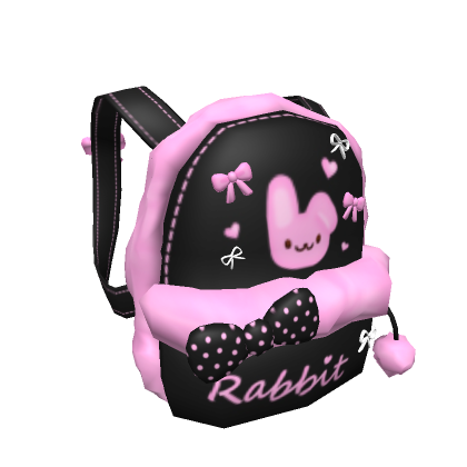 Kawaii Clothing Dark Rabbit Bunny Backpack Punk Goth Plush Cartoon