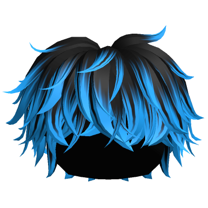 Fluffy Messy Blue Hair - Roblox