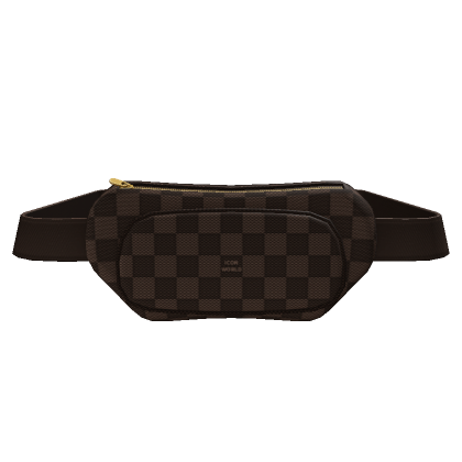 LV Black Checkered Fanny Pack