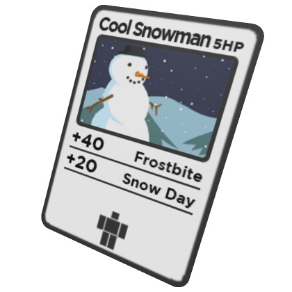Roblox Item Cool Snowman Trading Card