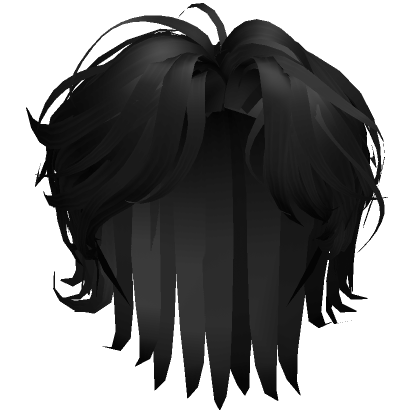 Black Anime Messy Middle Part Hair's Code & Price - RblxTrade