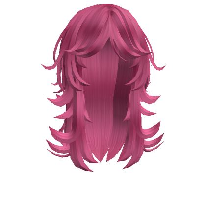 Roblox Item Long Fluffy Anime Pixie Haircut (Hot Pink)