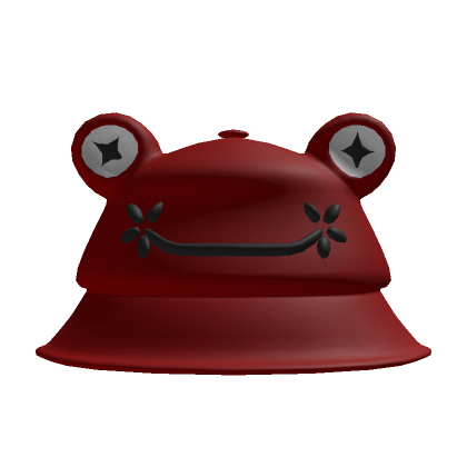 Roblox Item Y2K Frog Bucket Hat in Christmas Red