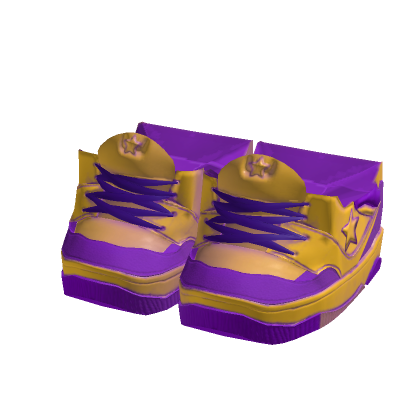 Roblox Item Y2K Purple / Yellow Shooting Star Sneakers