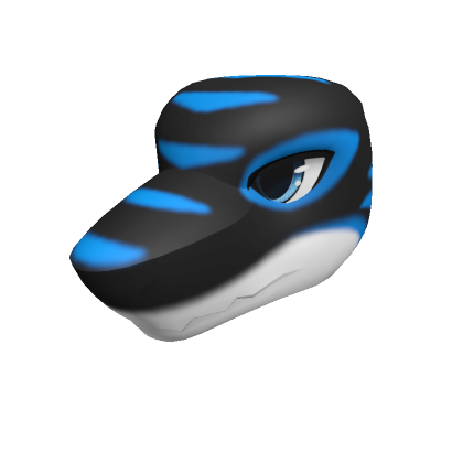 Neon Blue Gamer Shark Head - Roblox