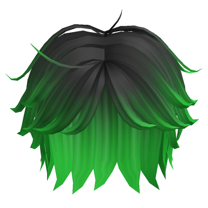Natural Messy Anime Hair (Dark Green) - Roblox