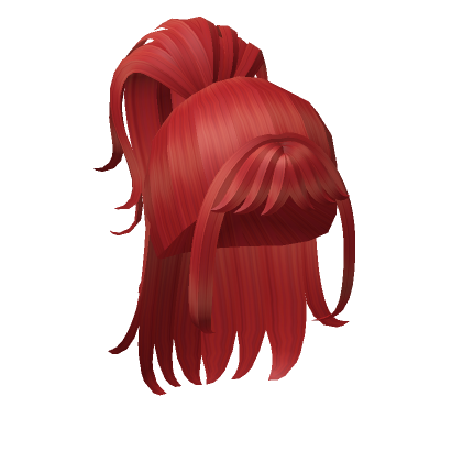 Roblox Item Red High Anime Ponytail