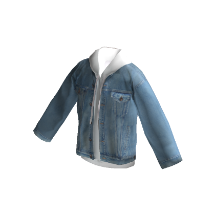 Denim jacket with white hoodie roblox hot sale