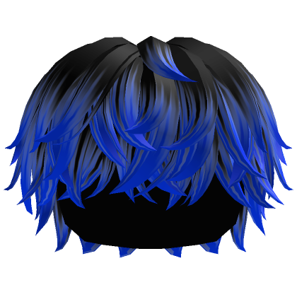 Black to Light Blue Cool Messy Boy Hair - Roblox