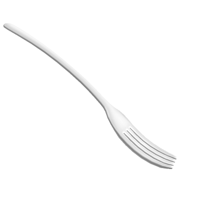 White Plastic Fork Face Accessory