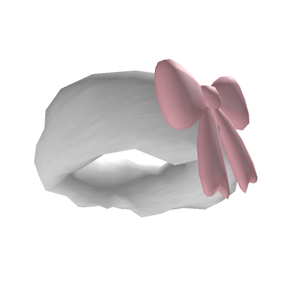 white fluffy headband with bow | Roblox Item - Rolimon's