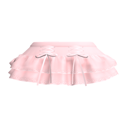 Roblox Item Chibi Ruffled Lace Skirt Pink