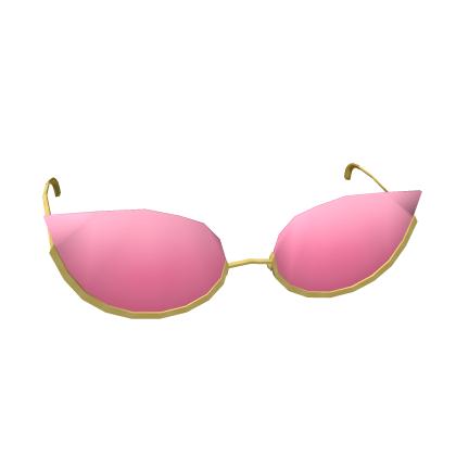 Roblox Item Aesthetic Low-Frame Sunglasses - Pink & Gold