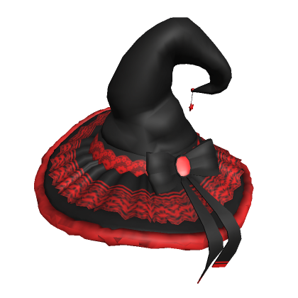 Roblox Item Ruffled Witch Hat (Crimson)