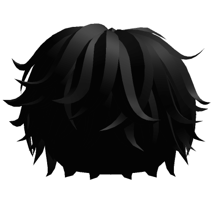 Black Fluffy Messy Boy Hair - Roblox